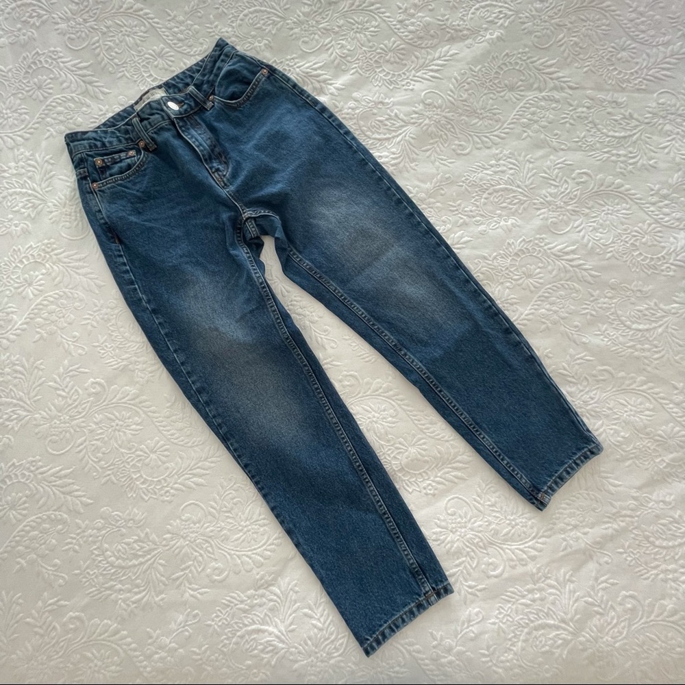 Free People We the Free Dark Denim Mom Jean 25 - Picture 6 of 16